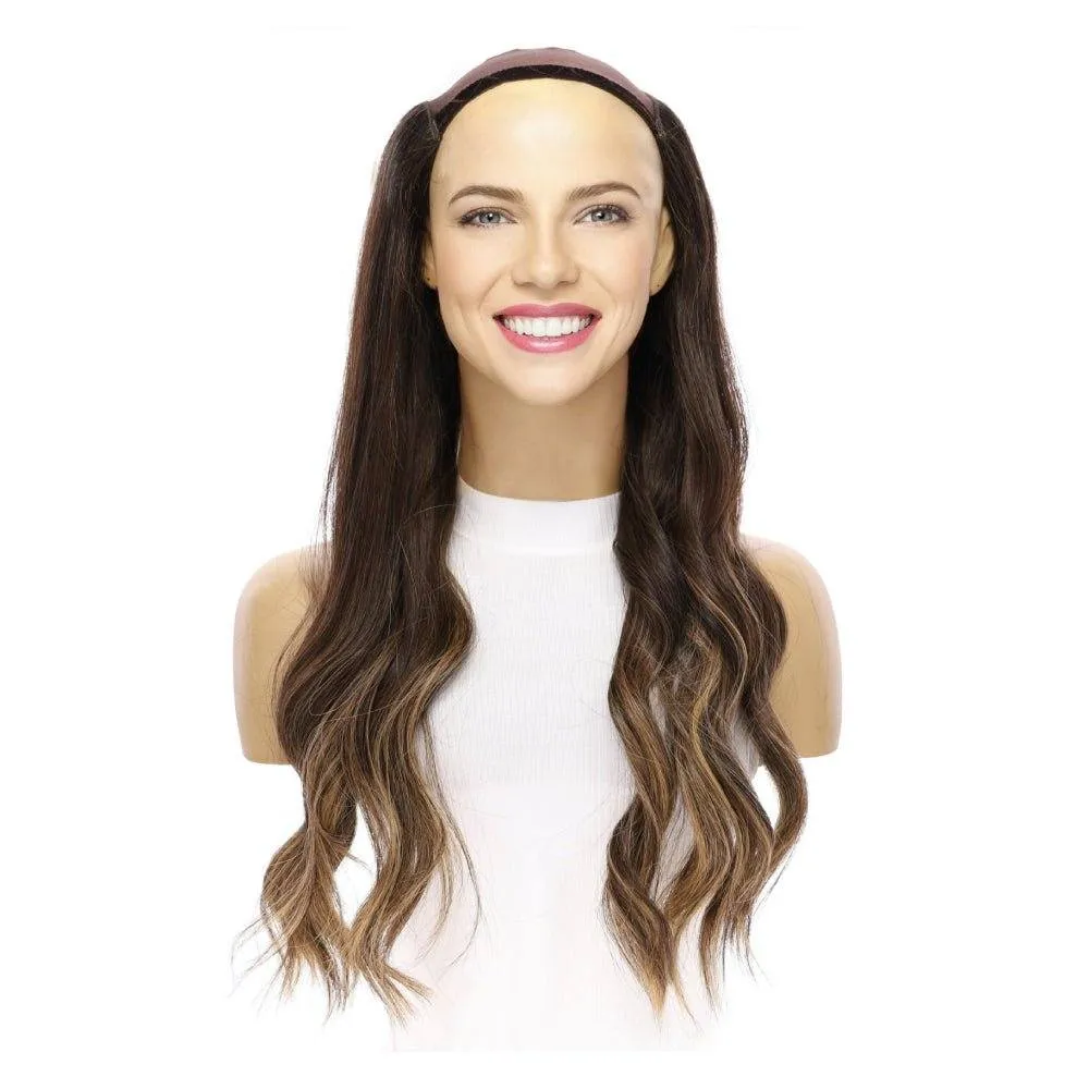 24" HatFall Wig Dark Brown Balayage