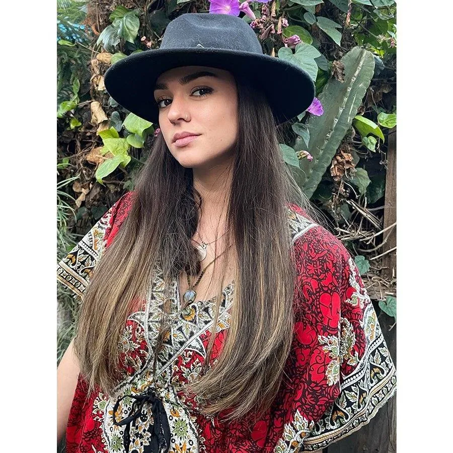 24" HatFall Wig Dark Brown Balayage