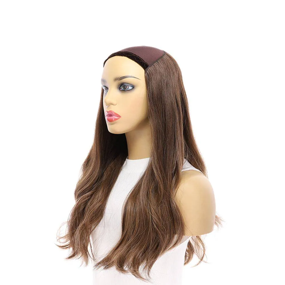 24" HatFall Wig Layered Medium Brown Balayage