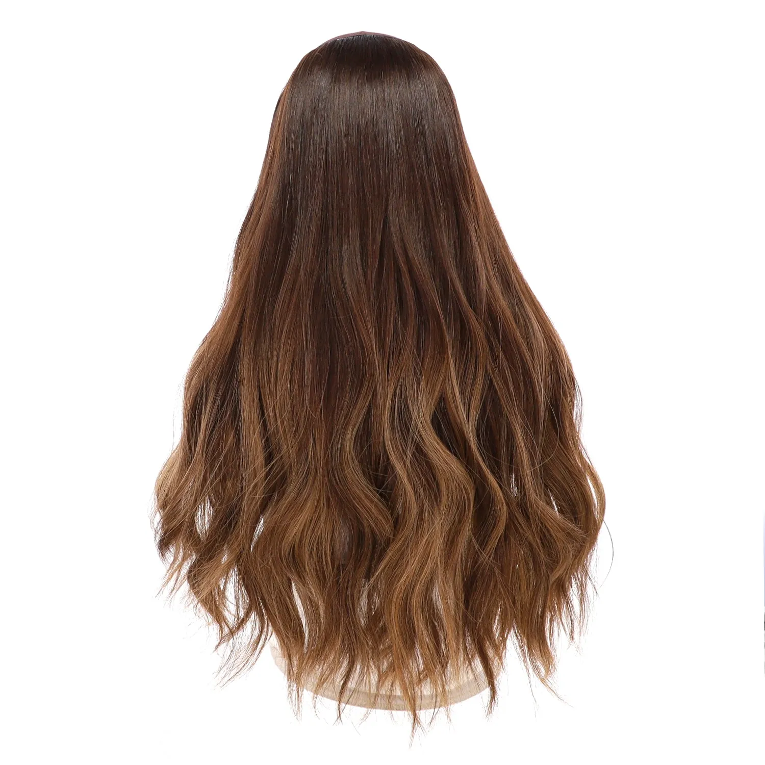 24" HatFall Wig Layered Medium Brown Balayage