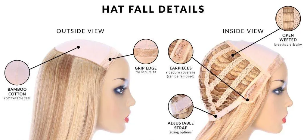 24" HatFall Wig Natural Black