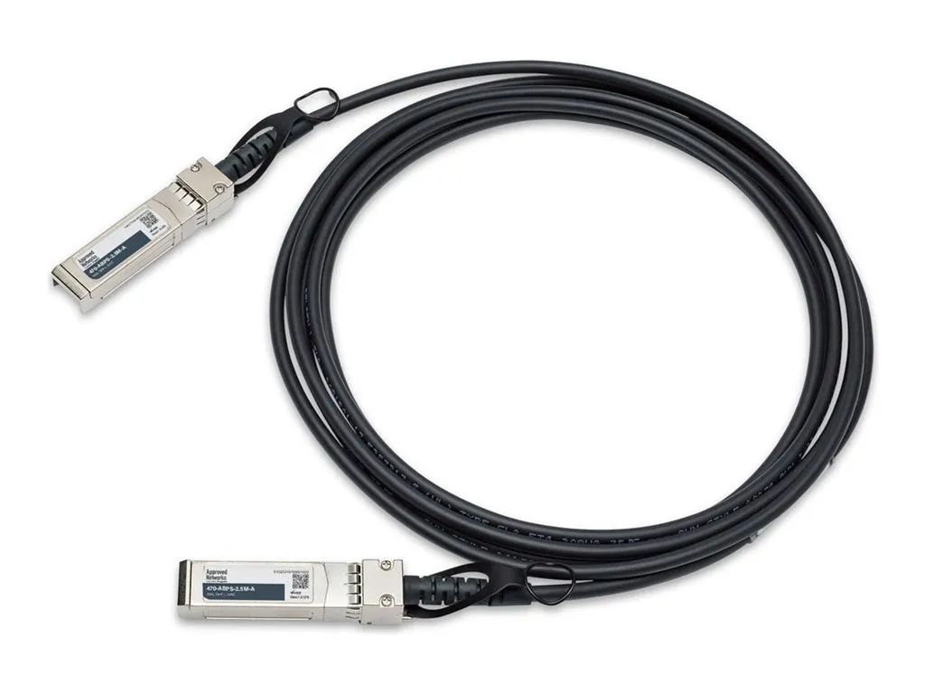 Approved Networks - 10GBase-CU direct attach cable - SFP  to SFP  - 8 ft - twinaxial - passive, solid 470-ABPS-2.5M-A