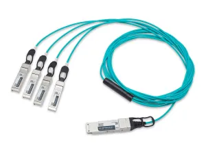 Approved Networks - 40GBase-AOC direct attach cable - QSFP  to SFP  - 2 m - fiber optic - IEEE 802.3/SFF-8431/SFF-8436/OM3 - AOCQSFP4SFP10G2M-A