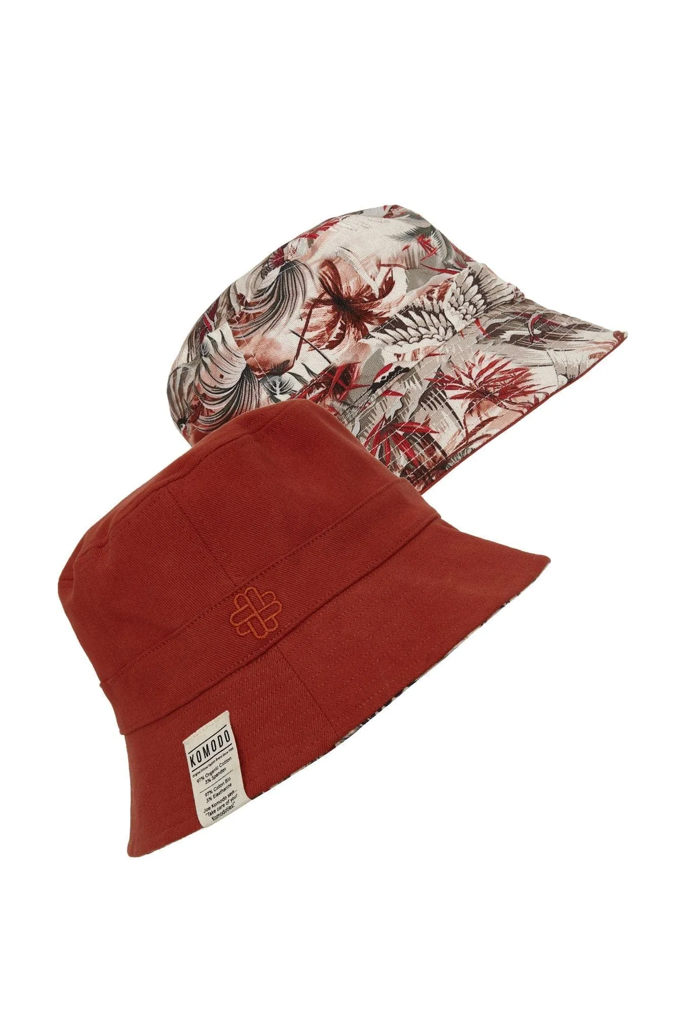 Bucky Organic Cotton Unisex Hat | Bali Print Reversible to Red