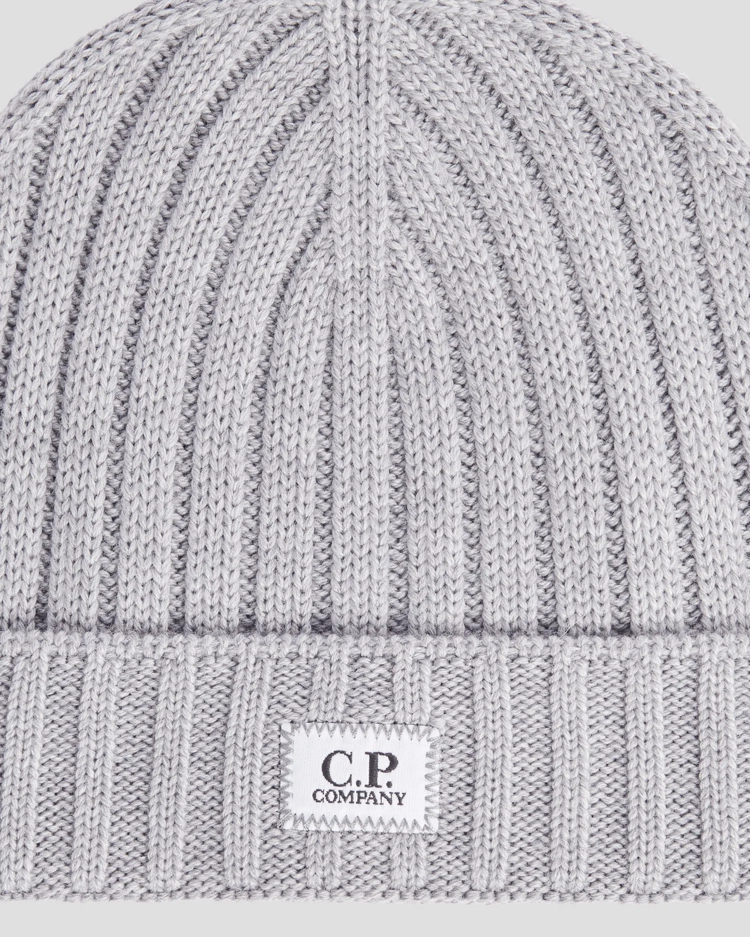 Extra Fine Merino Wool Logo Beanie Grey Melange