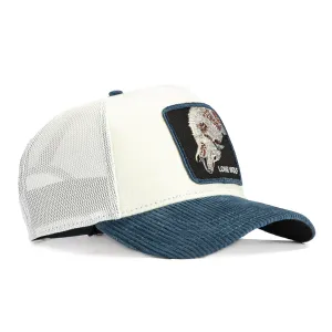 Goorin Bros Flow Lone Wolf Adjustable Trucker Snapback Hat - White. Navy
