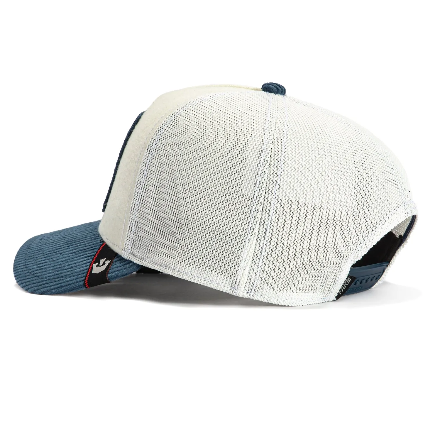Goorin Bros Flow Lone Wolf Adjustable Trucker Snapback Hat - White. Navy