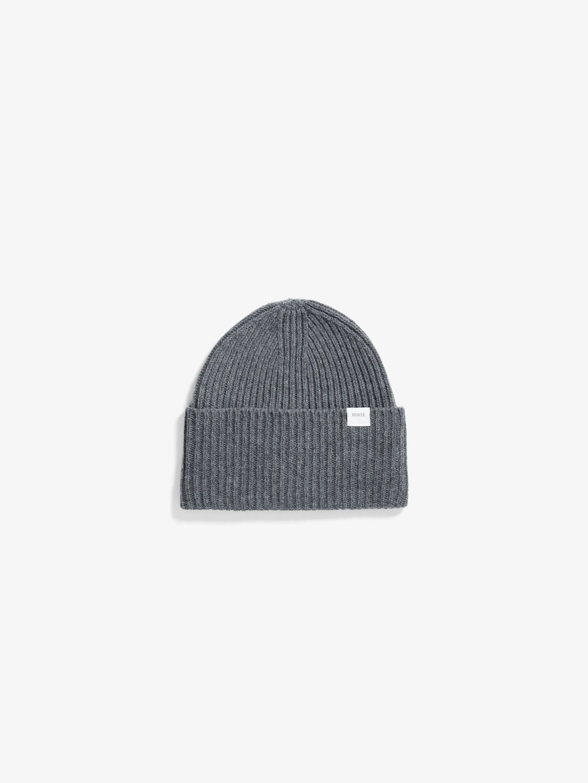 Gray Ribbed Wool Hat