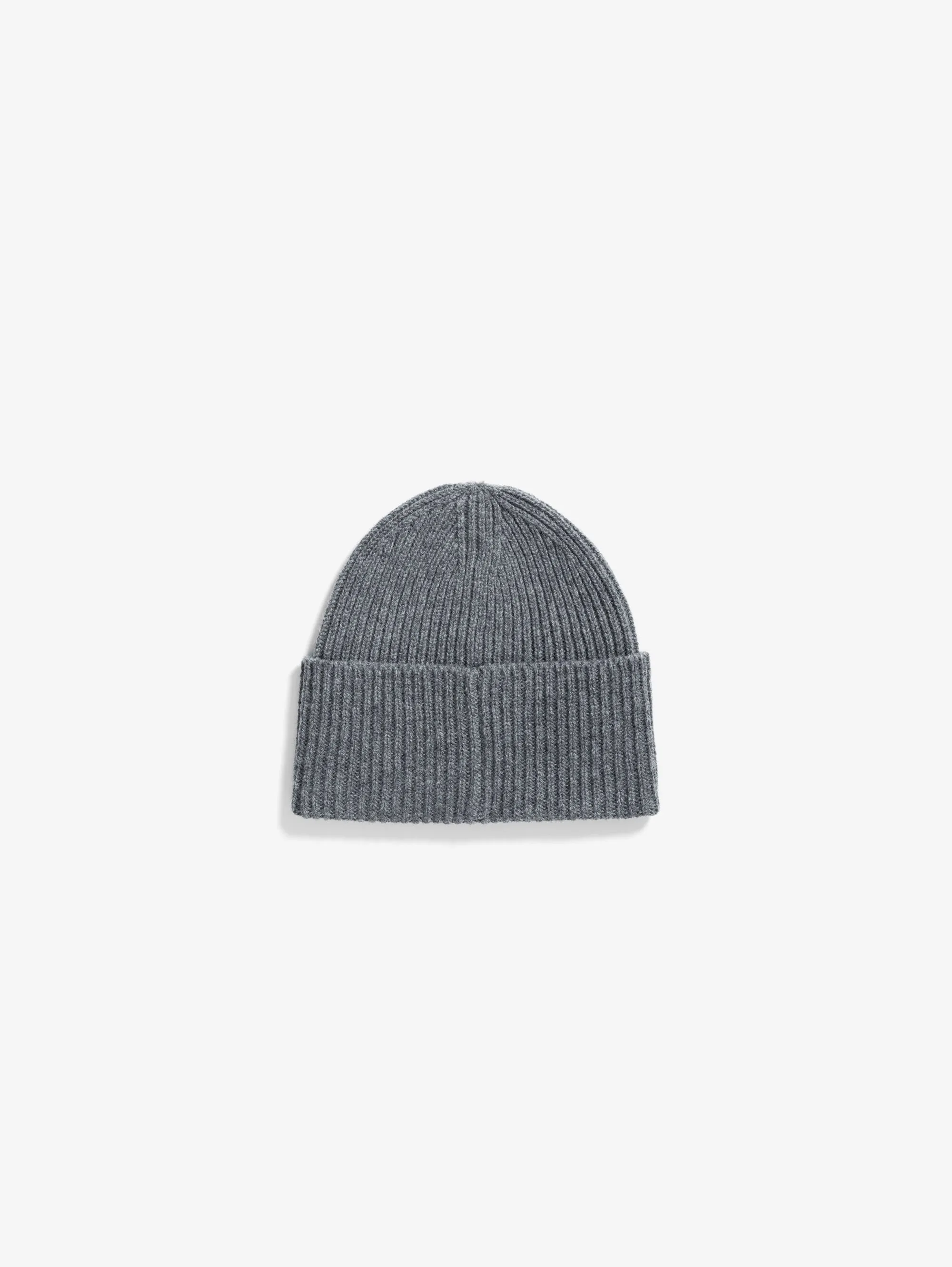 Gray Ribbed Wool Hat