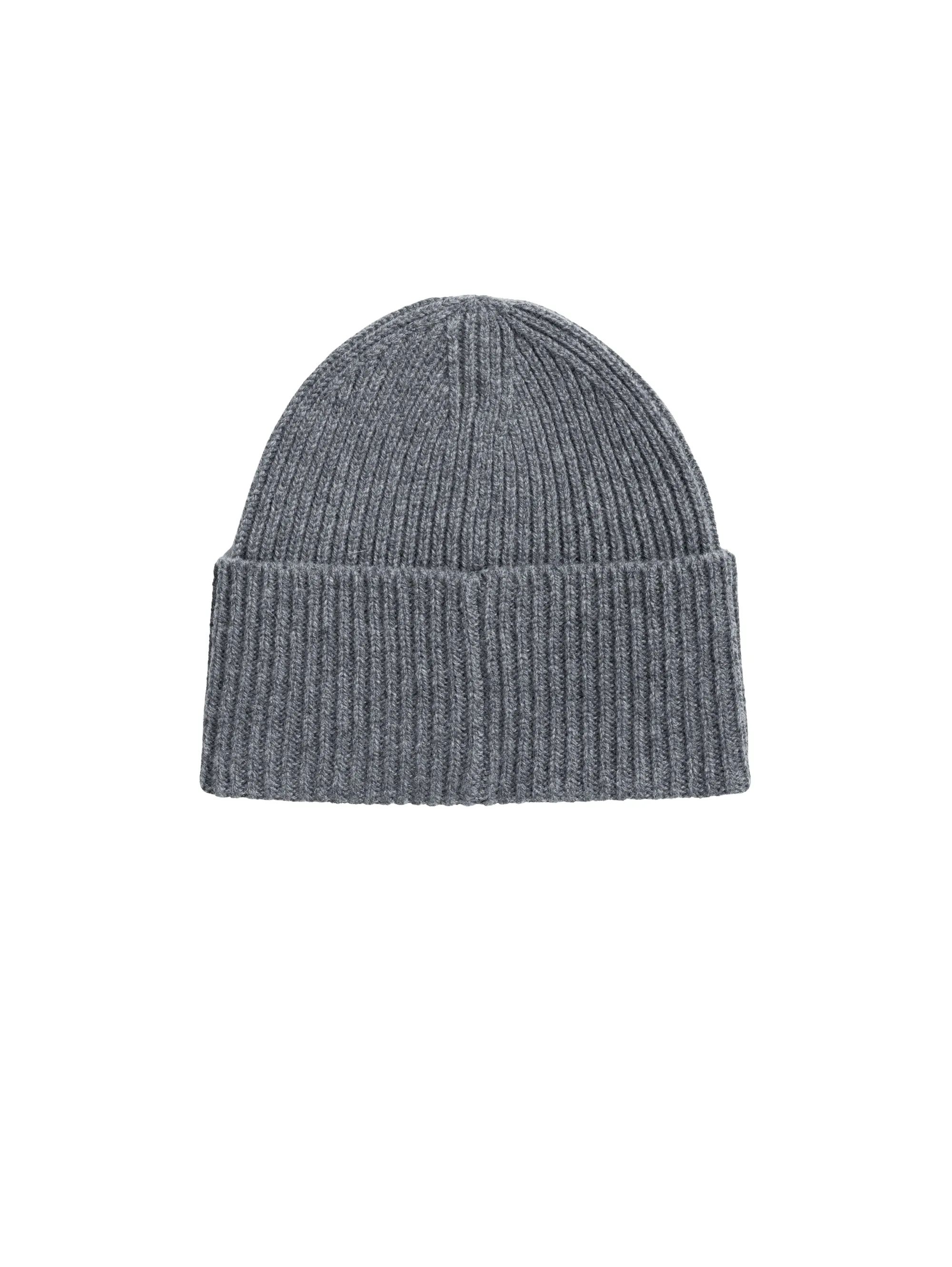 Gray Ribbed Wool Hat
