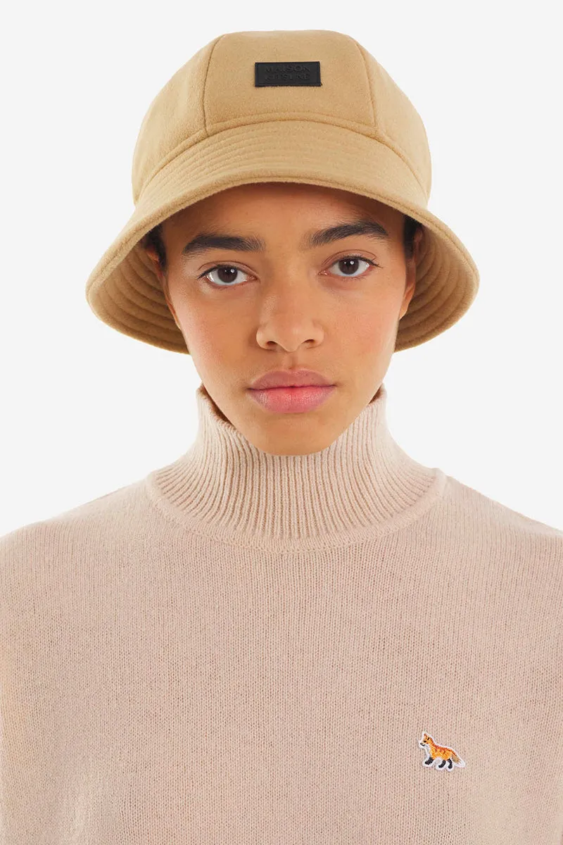 MAISON KITSUNE WOOL BUCKET HAT BEIGE