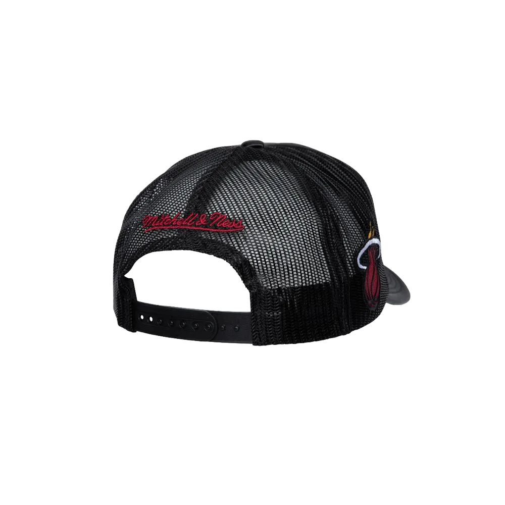 Michell & Ness Miami HEAT Satin Trucker Hat