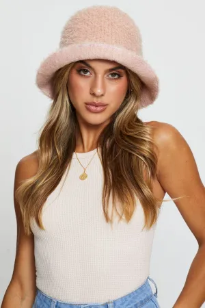 Pink Fuzzy Bucket Hat