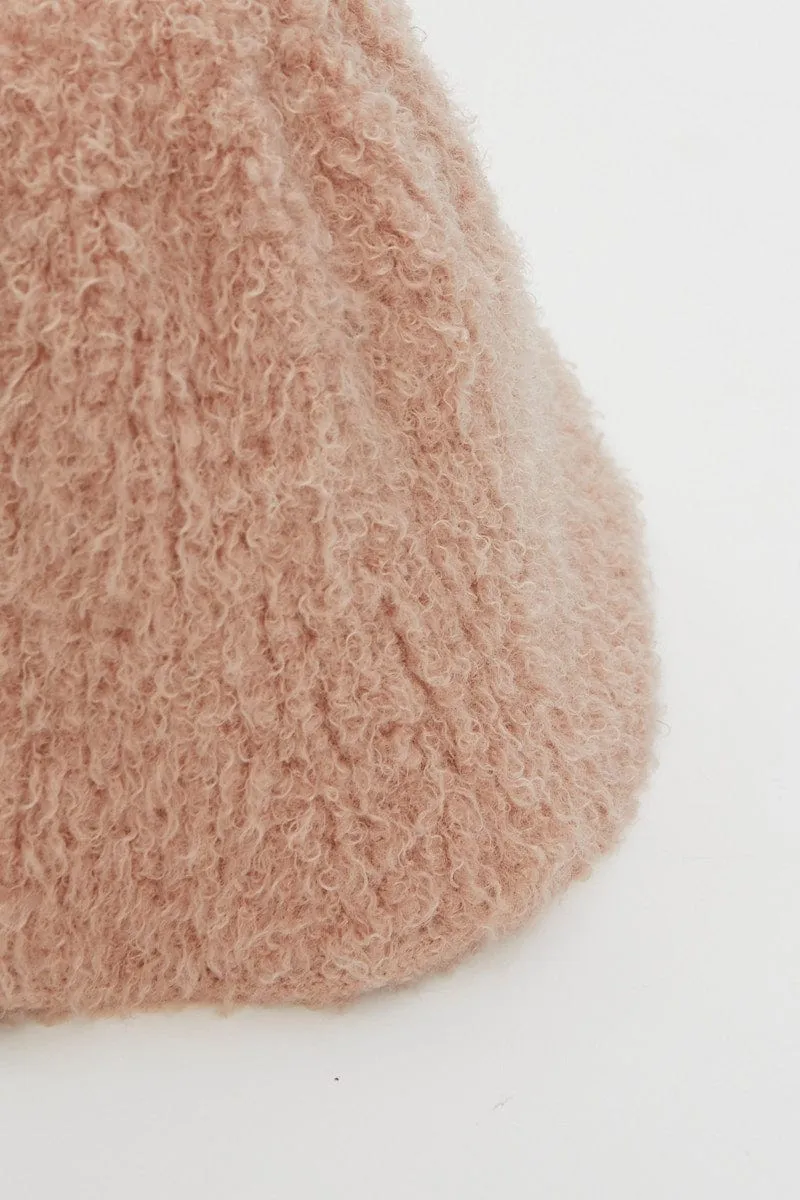 Pink Fuzzy Bucket Hat