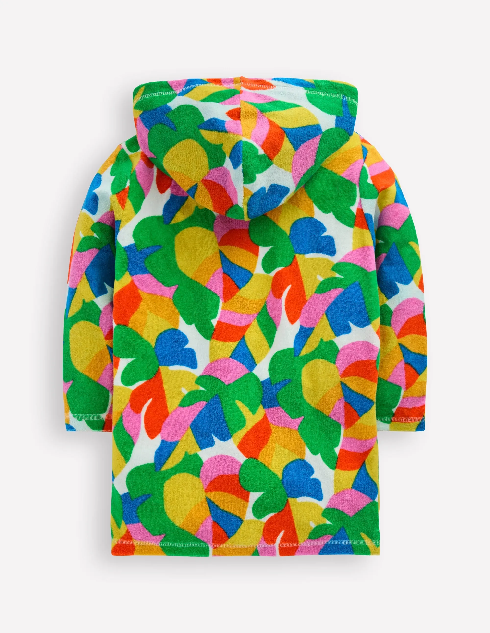 Romie Towelling Zip Throw-On-Multi Abstract Palm