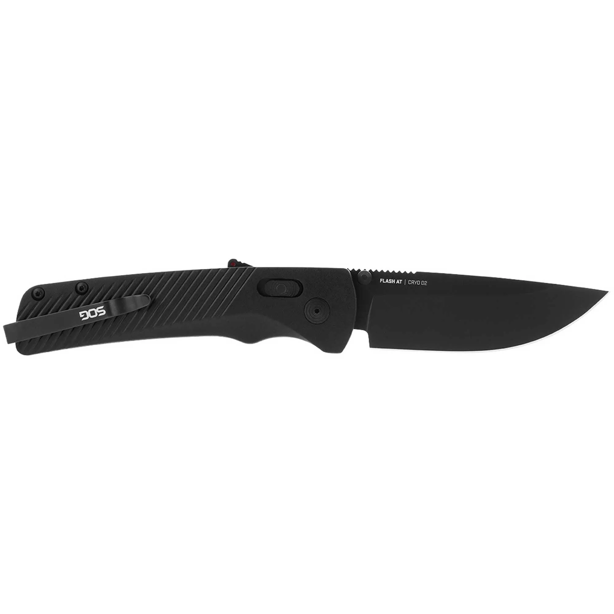 SOG Folding Knife - Flash AT Plain Edge Blade with Blackout Handle | 11-18-01-41