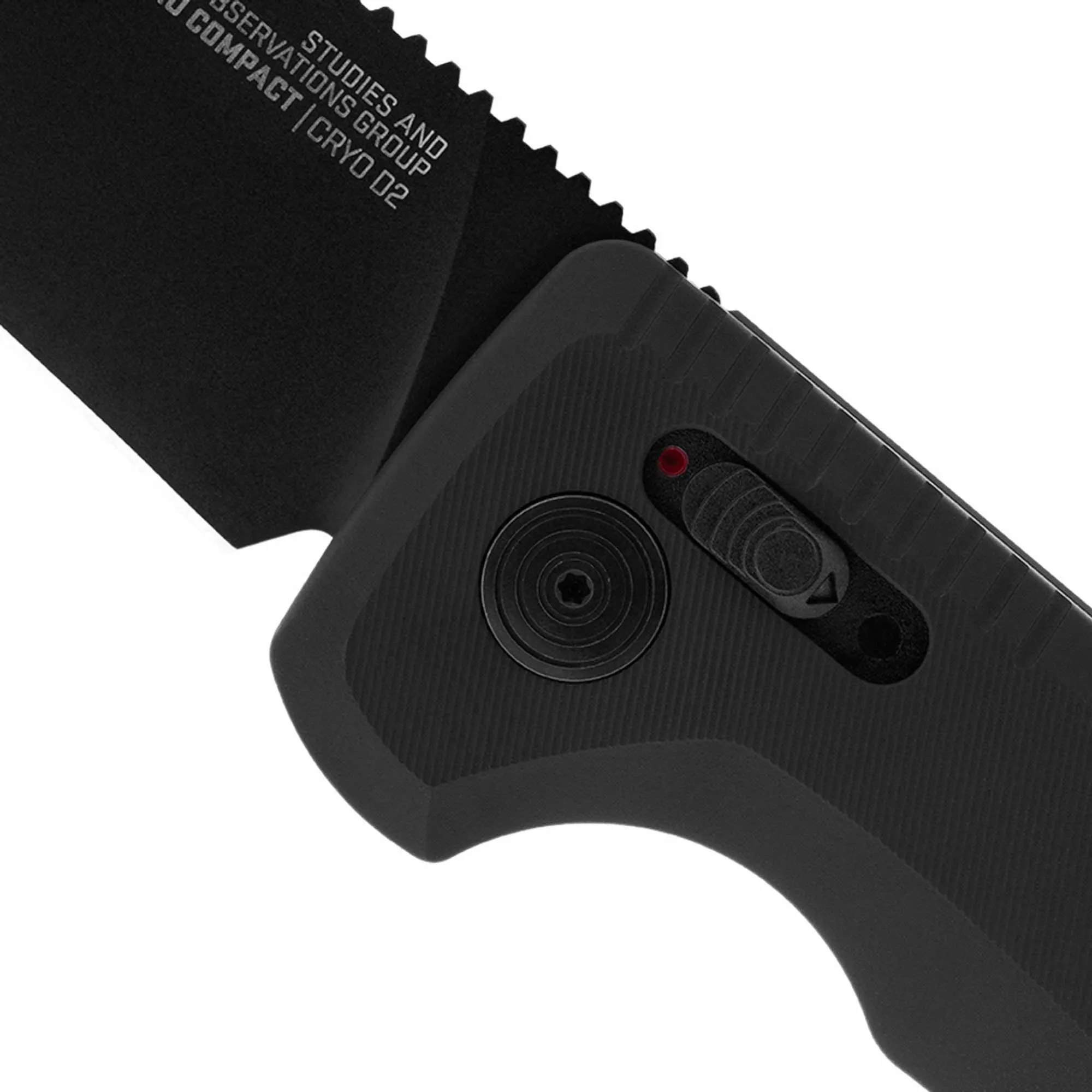 SOG Folding Knife - Tac AU Compact Black Tanto Plain Edge Steel Blade | 15-38-14-57