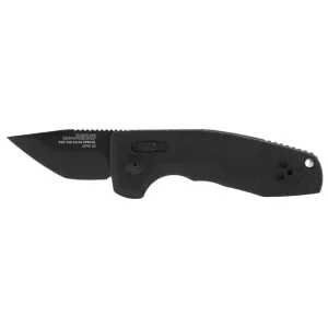 SOG Folding Knife - Tac AU Compact Black Tanto Plain Edge Steel Blade | 15-38-14-57
