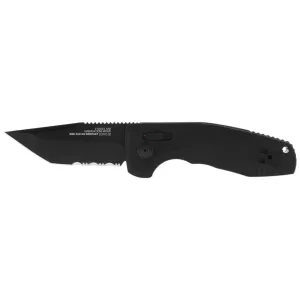 SOG Folding Knife - Tac AU Compact Tanto Partially Serrated Edge Blade | 15-38-10-57