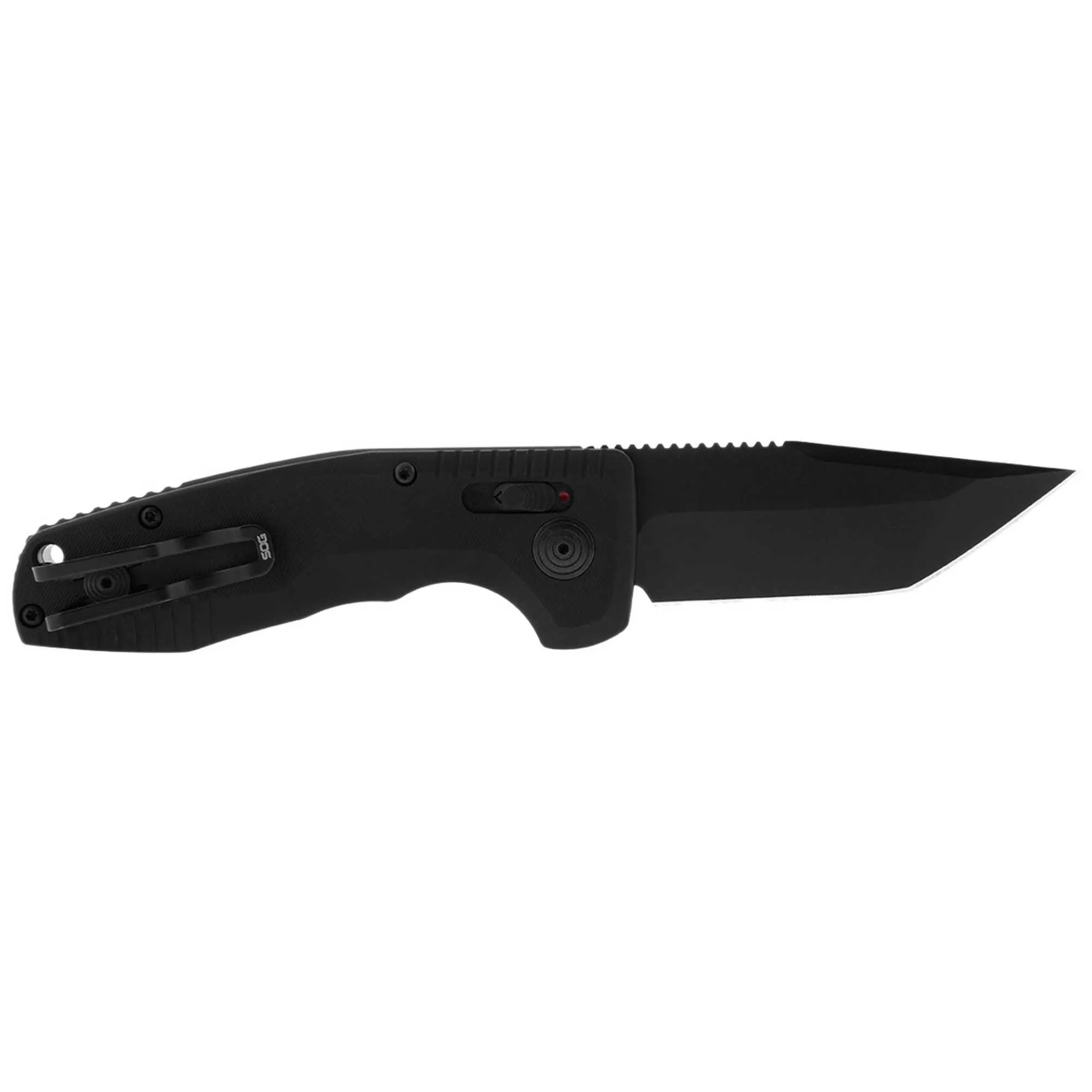 SOG Folding Knife - Tac AU Compact Tanto Partially Serrated Edge Blade | 15-38-10-57