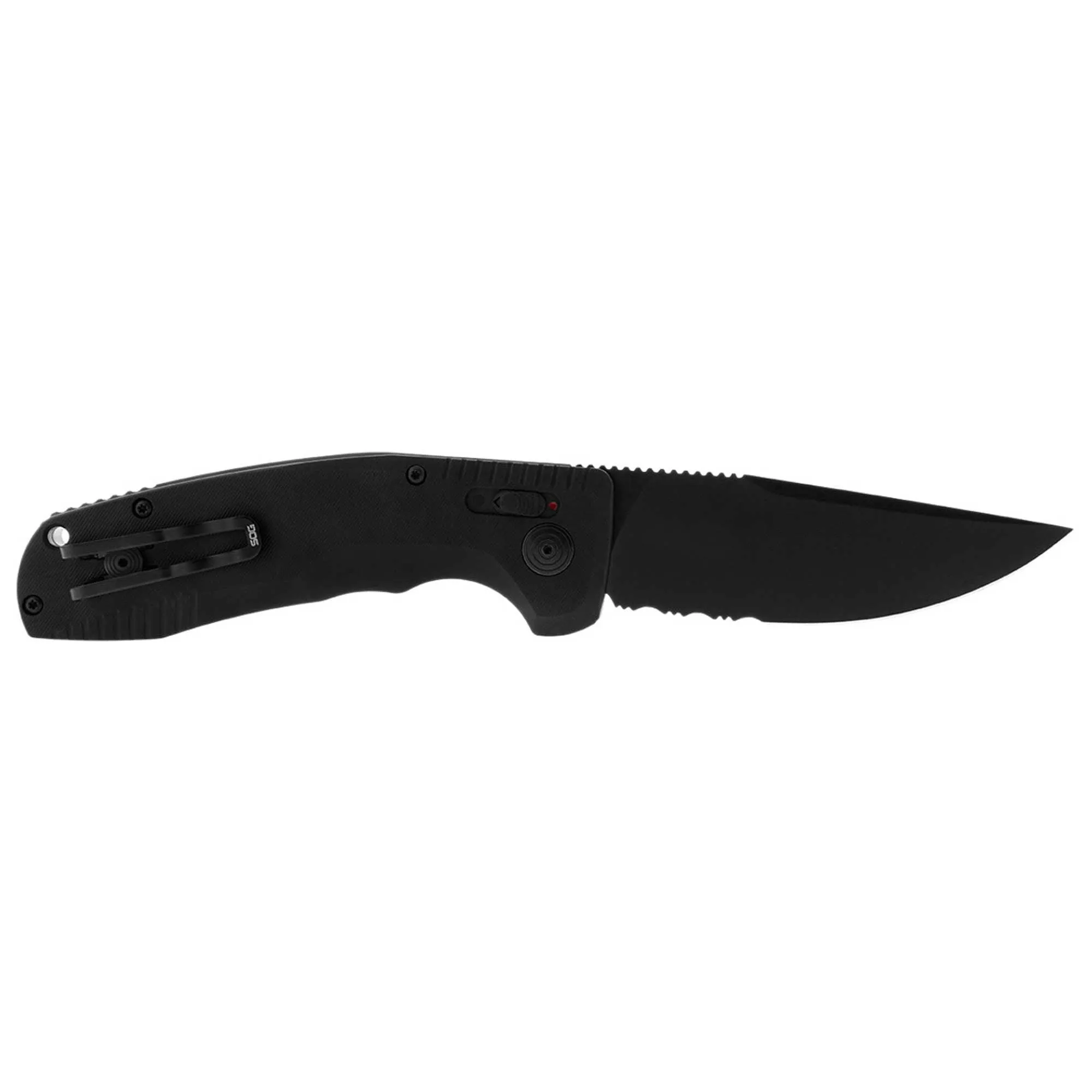 SOG Folding Knife - Tac AU Partially Serrated Edge Cryo D2 Steel Blade | 15-38-02-57