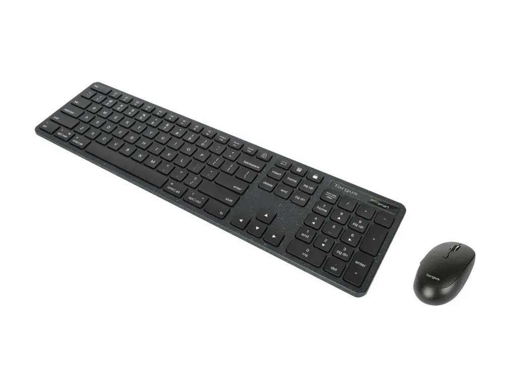 Targus - Keyboard and mouse set - EcoSmart, midsize, comfort, combo - full size - antimicrobial - wireless - 2.4 GHz, Bluetooth AKM626USZ