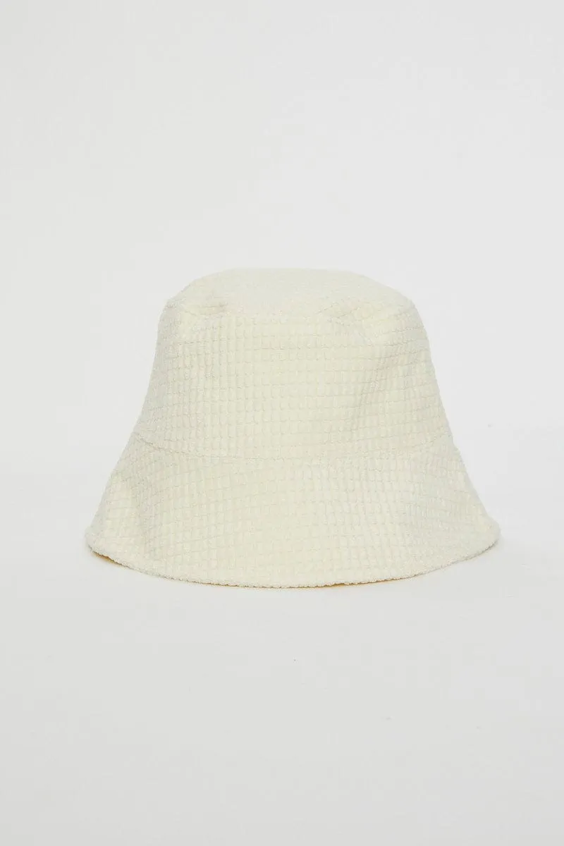 White Corduroy Bucket Hat
