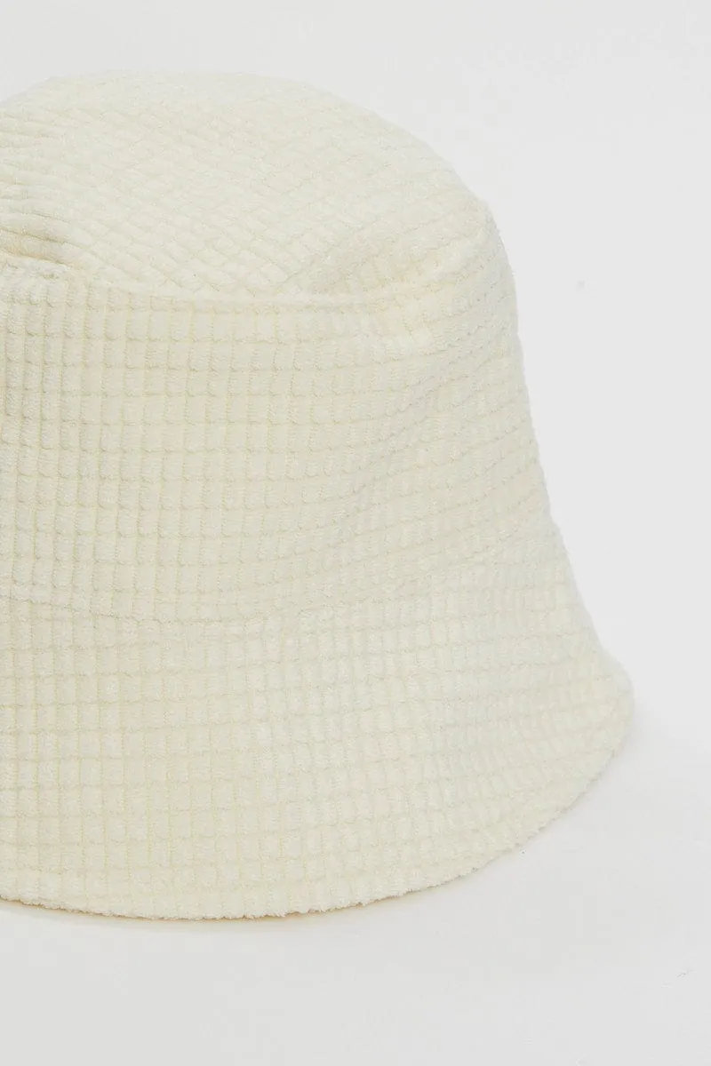 White Corduroy Bucket Hat